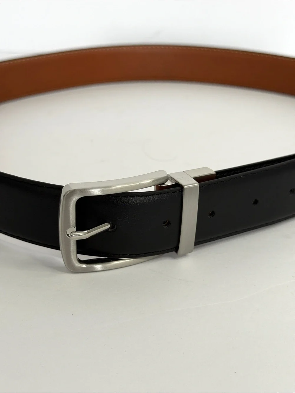 Steve Madden Men's Dress Casual Every Day Leather Belt Black/Brown